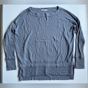 We The Free Heathered Gray Knit waffle oversized